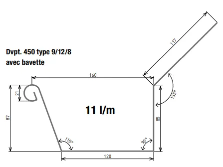 MOPAC -Gouttière Zinc Capucine 285-450/0,8 Ép. 0,8mm mopac-gouttiere-zinc-capucine-8mm 5 MOPAC -Gouttière Zinc Capucine 285-450/0,8 Ép. 0,8mm mopac-gouttiere-zinc-capucine-8mm 5