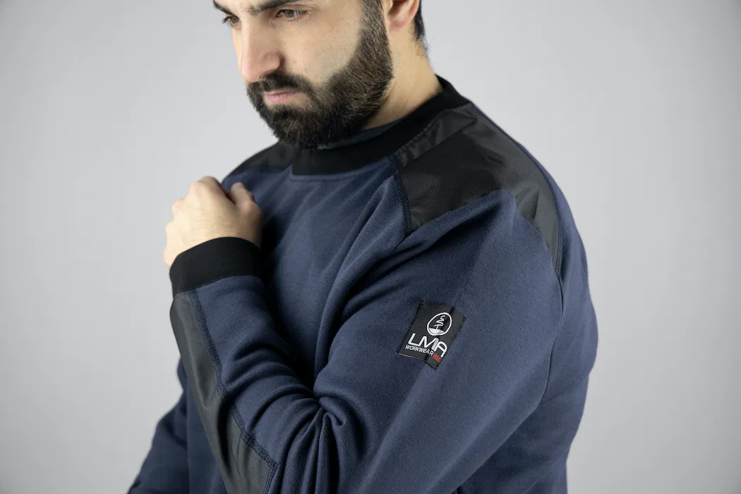 LMA -Sweat Col Rond Bicolore -Sweat de Travail 5