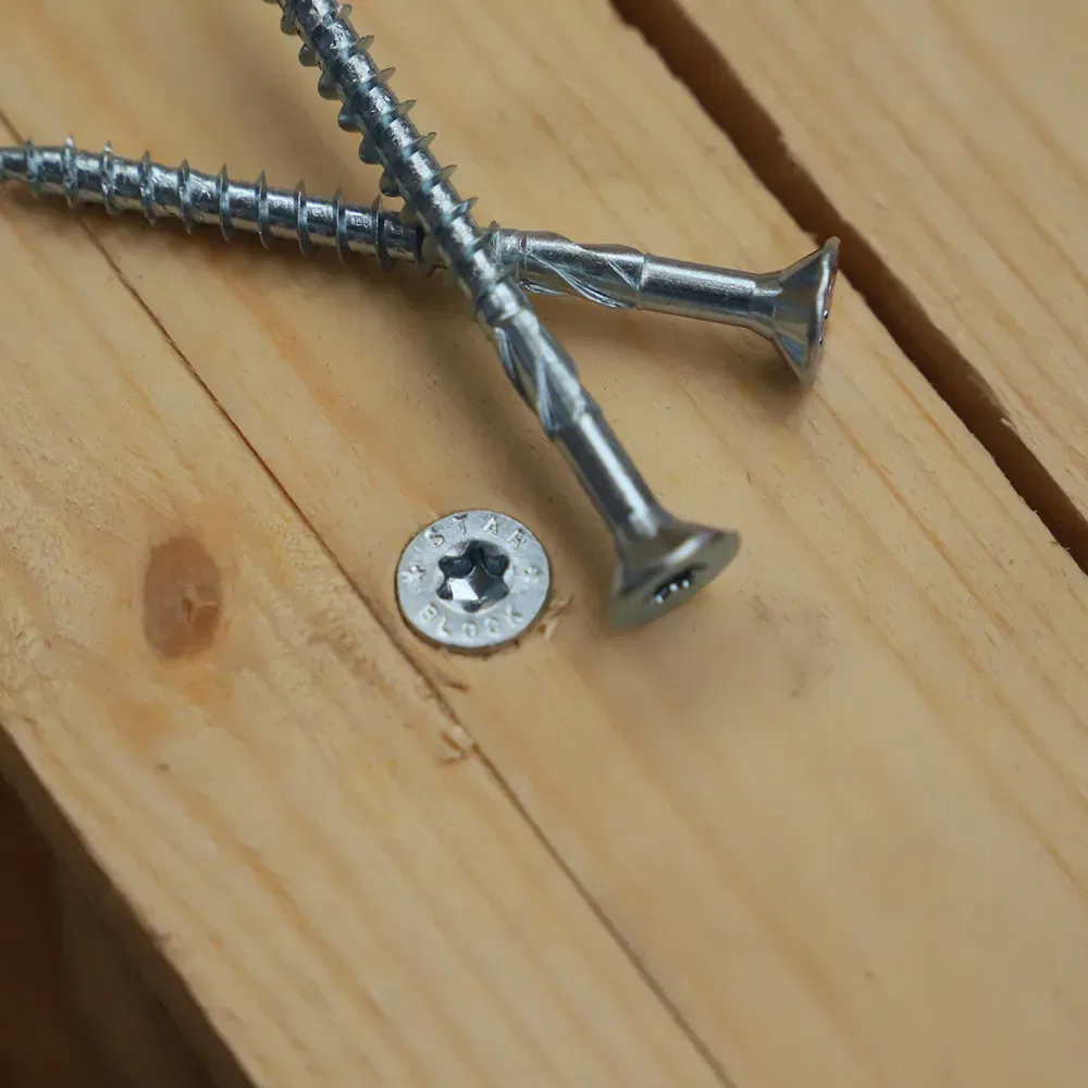 NORAIL -StarBlock -Vis Bois-Agglo –Diam.3,5 –TF –TX –Acier Zingué -Tête Fraisée Torx 3