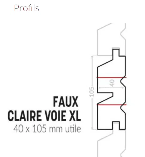 SILVERWOOD- Faux Claire Voie XL-Bardage Classic Bois Sapin du Nord -Traité Classe 3.1 -105x40mm 6