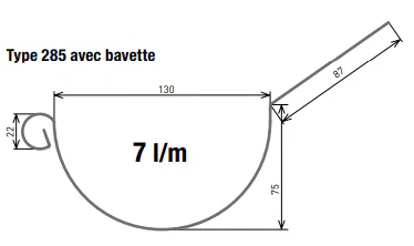 MOPAC -Gouttière Zinc ½ Ronde Ép. 0,7mm mopac-gouttiere-½-ronde-gouttiere-zinc-7mm 3