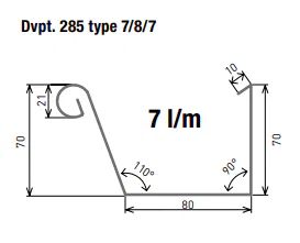 MOPAC -Gouttière Zinc Capucine 285-450/0,8 Ép. 0,8mm mopac-gouttiere-zinc-capucine-8mm 3