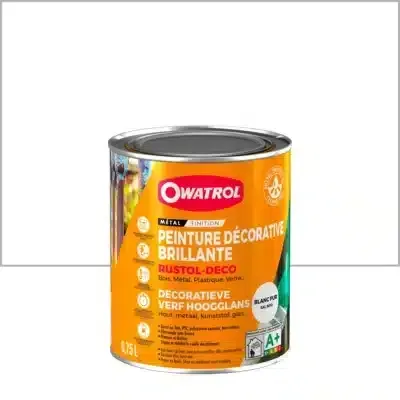 OWATROL -Rustol Déco Peinture Déco -Blanc Pur -Peinture Antirouille