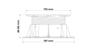 BUZON -PB2 -Plot de Terrasse Ajustable 60 à 90 mm buzon-pb2-plot-de-terrasse-ajustable 4