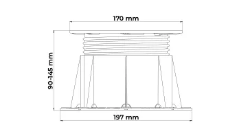 BUZON -PB3 -Plot de Terrasse Ajustable 90 à 145 mm buzon-pb3-plot-de-terrasse-ajustable 3