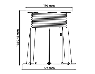 BUZON -PB4 -Plot de Terrasse Ajustable 145 à 245 mm Buzon-pb4-plot-de-terrasse-ajustable 3