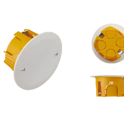 DEBFLEX -Boite Dérivation Encastrée Cloison Sèche Couvercle Ø67/P40 debflex-boite-derivation-encastree-cloison-couvercle-ronde-p40