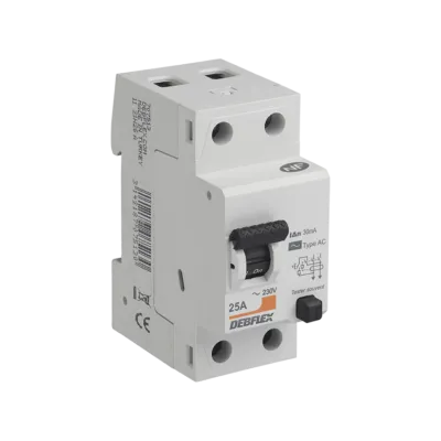 DEBFLEX -Interrupteur Differentiel 2p 30mA 25 à 63A 2 Modules Type AC debflex-interrupteur-differentiel-type-ac