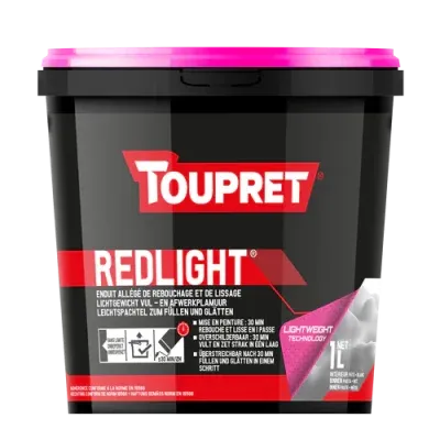 TOUPRET – Redlight Enduit Allégé de Rebouchage/Lissage toupret-redlight-enduit-allege-rebouchage-lissage