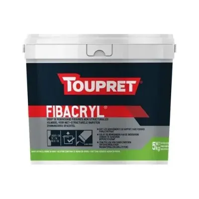 TOUPRET – Fibacryl Enduit de Rebouchage/Traitement des Fissures Non Structurales toupret-fibacryl-enduit-rebouchage-traitement-fissures-non-structurales
