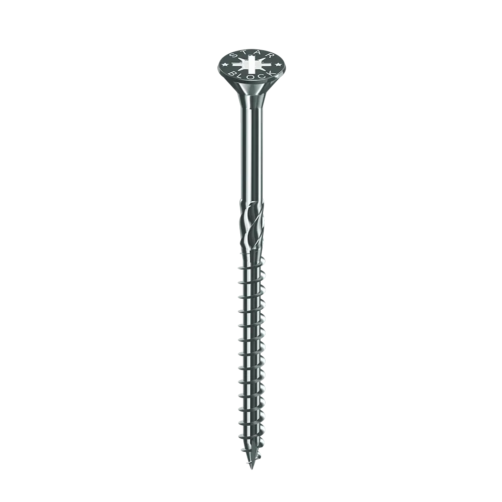 NORAIL -StarBlock -Vis Bois-Agglo –Diam.5 –TF –PZ –Acier Zingué -Tête Fraisée Pozidriv 2