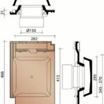 KORAMIC -Nueva -Kit Tuile à Douille en Terre Cuite Avec Mitron Ø150mm 7