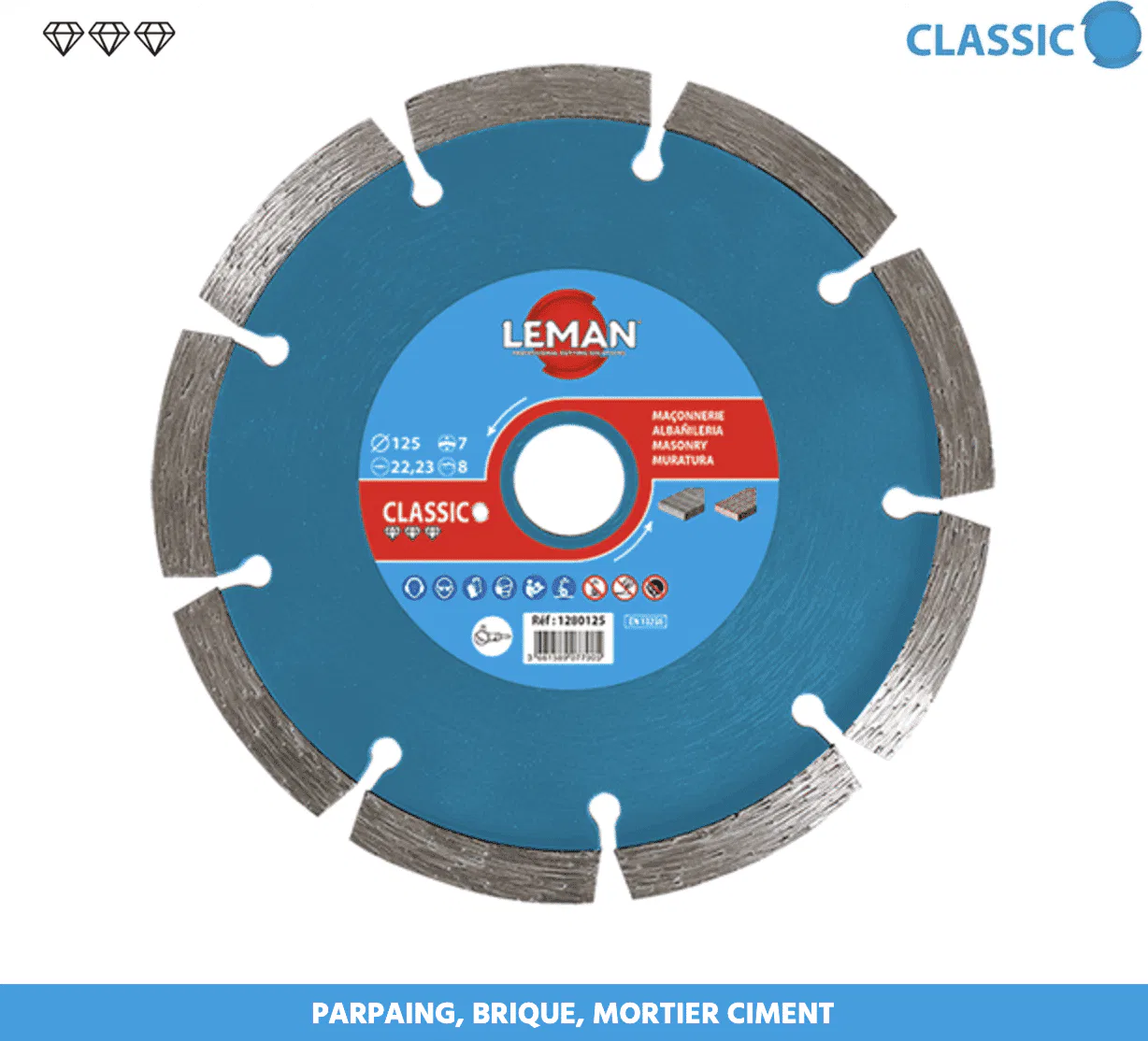 LEMAN -DIA.00012 -Disque Diamant à Déjointoyer -Mortier LES OUTILS DE COUPE: FORETS,MÈCHES, DISQUES leman-disque-diamant-dejointoyer 3