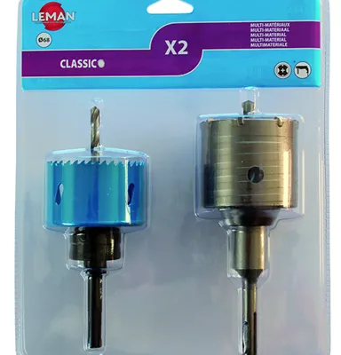 LEMAN -TRE.23864 -Lot de 2 SDS+ -Ø 68 -Spécial Boîtier Électrique leman-trepan-carbure-multi-materiaux