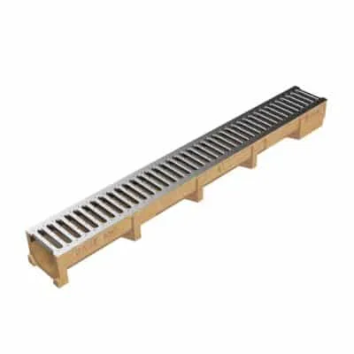 COECK -Caniveau Mini Béton Polyester L 1m H 9Ccm + Grille Galva coeck_coeck_caniveau_polyest.beton_1m_h9cm_+_grille_galvanise