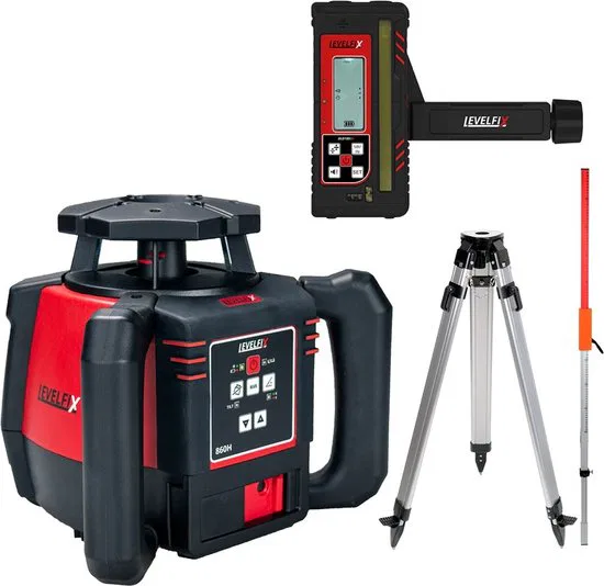 LEVELFIX -860H SET -Laser de Construction Horizontal +Trépied 1,80m + Mire lasers rotatifs-lasers multifonctions-lasers rouges 2