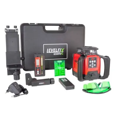 LEVELFIX -650HVG SET 1 -Laser Vert Multifonction Horizontal – Vertical + Trépied 1,80m + Mire pack trépied et mire-lasers rotatifs-lasers multifonctions-lasers verts