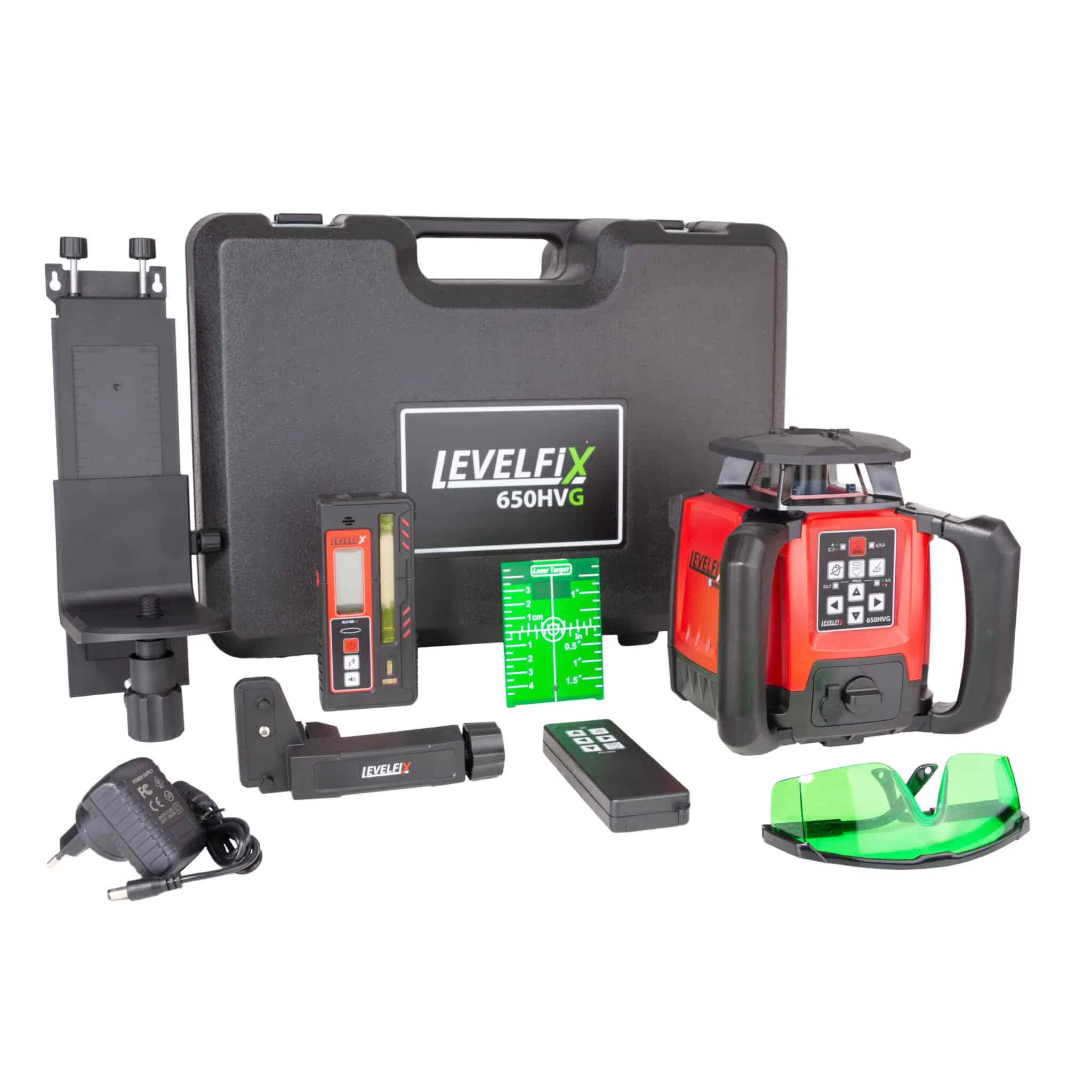 LEVELFIX -650HVG SET 1 -Laser Vert Multifonction Horizontal – Vertical + Trépied 1,80m + Mire pack trépied et mire-lasers rotatifs-lasers multifonctions-lasers verts 2