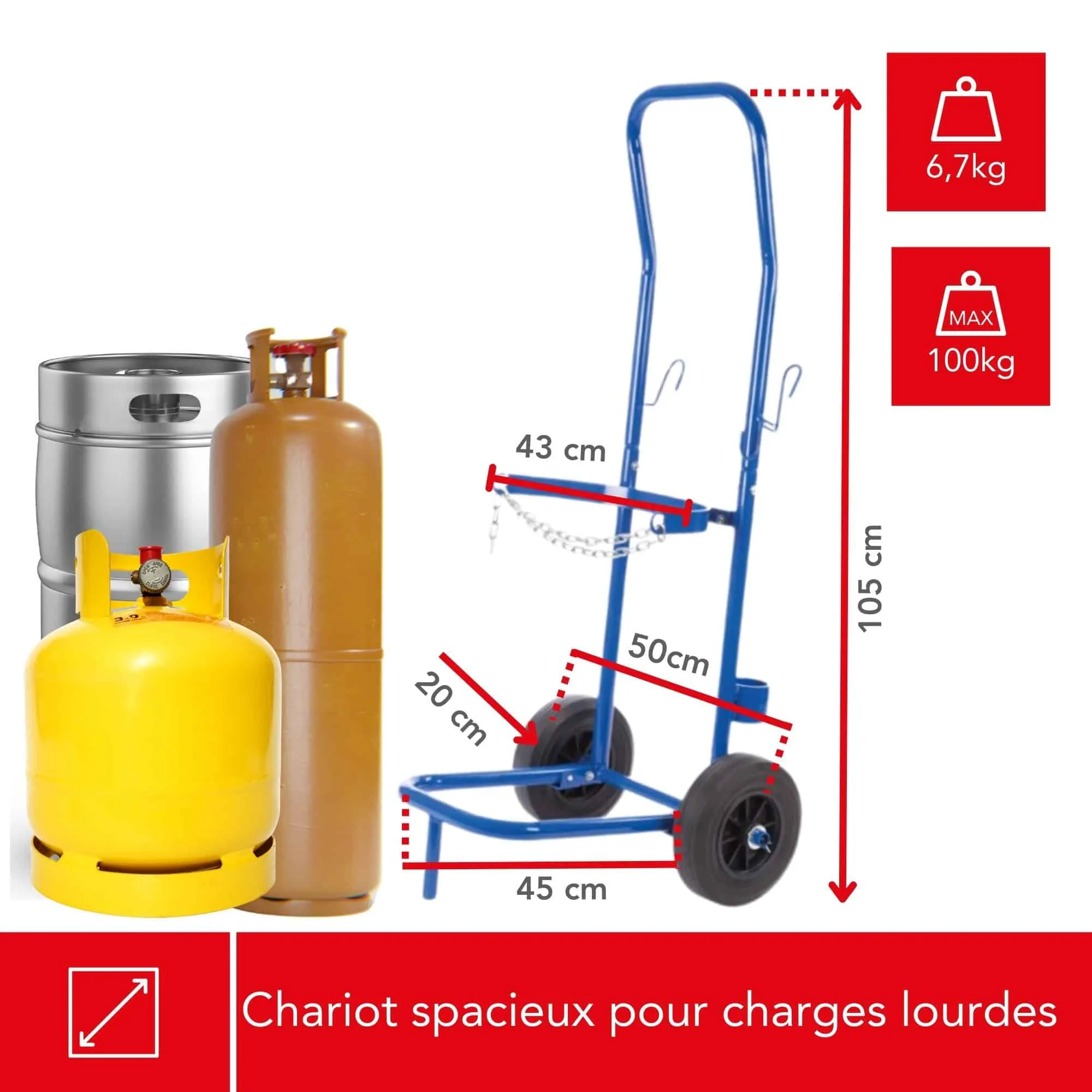 TOOLLAND -QT118 -Chariot pour Bouteilles de Gaz