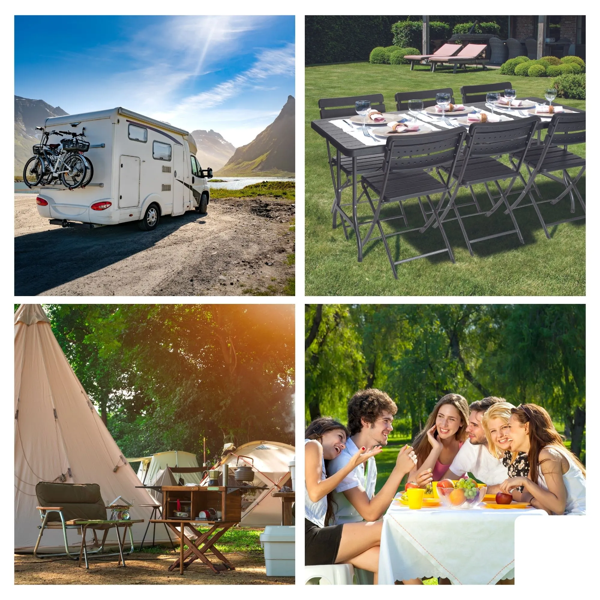 PEREL -FP180W -Table Pliante