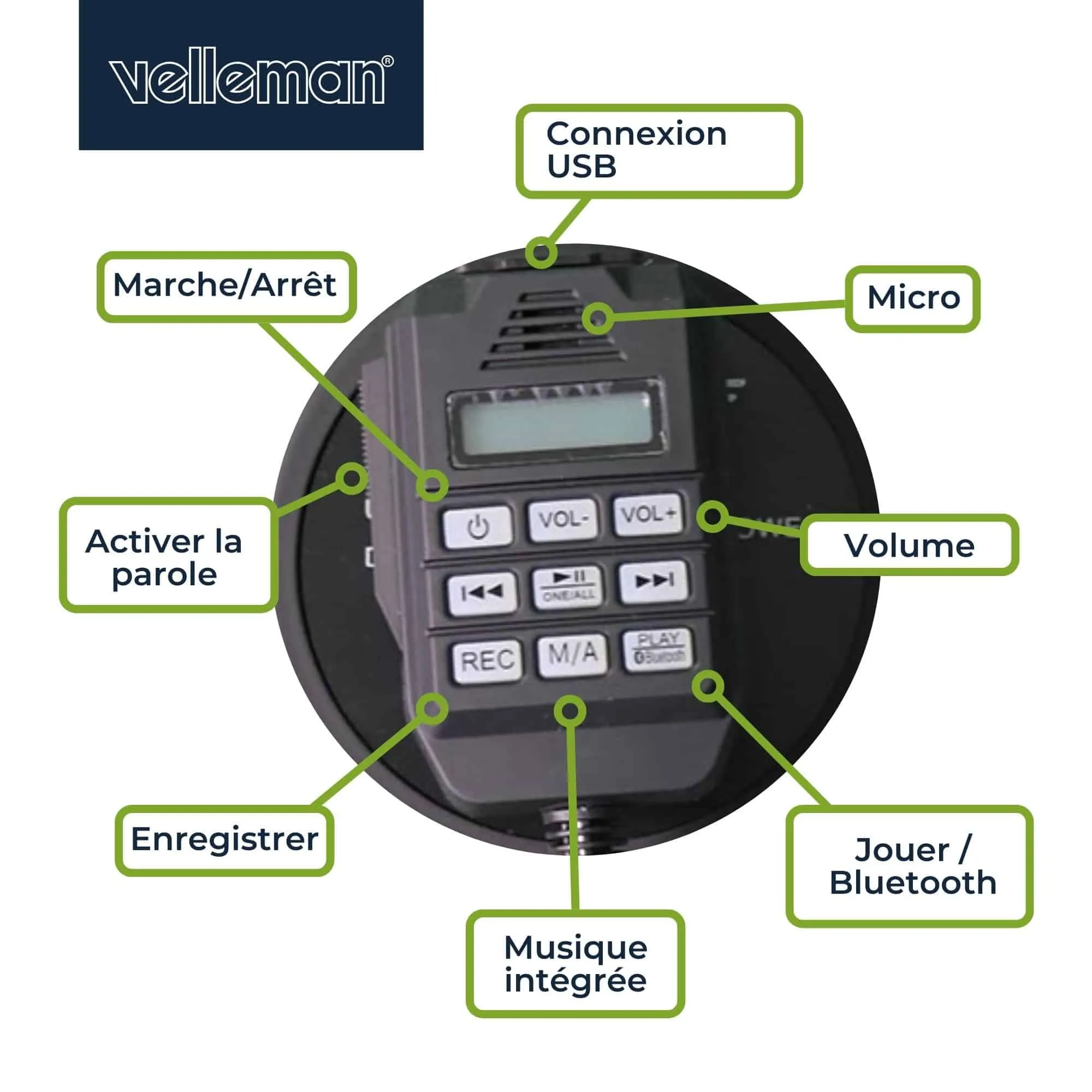 VELLEMAN -MP66S -Mégaphone -50 W