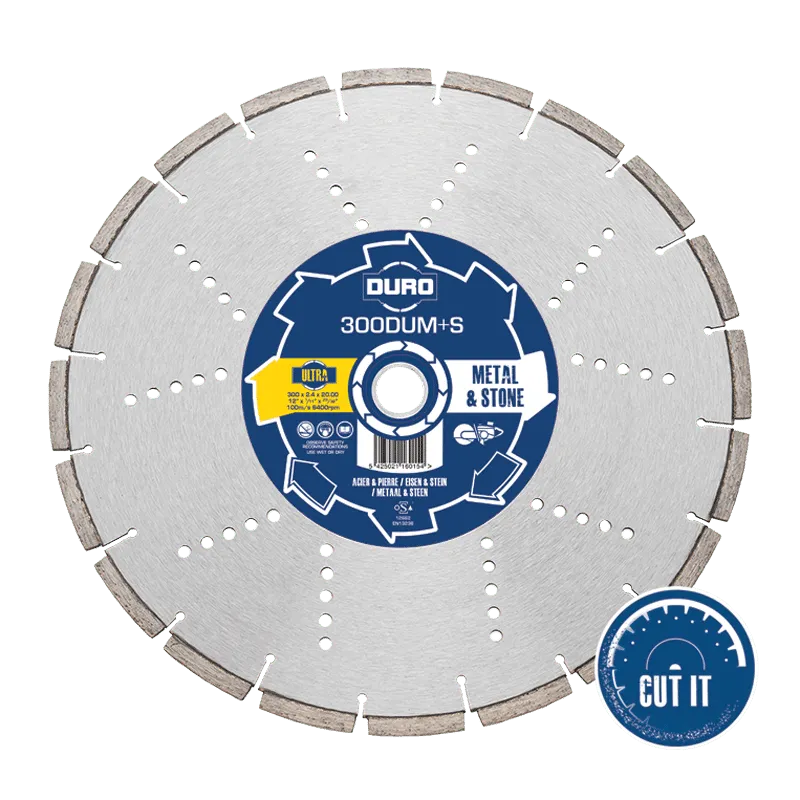 DURO - DUM+S Disque Diamanté 230-400mm Métal. Pierre