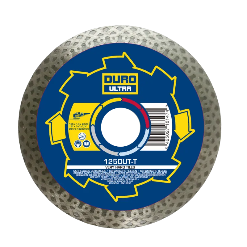 DURO - DUT T Disque Diamanté 115 et 125mm Céramiques