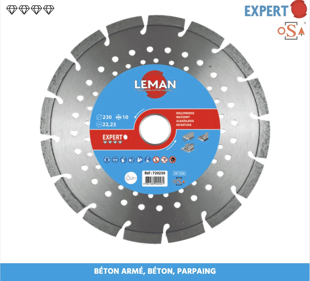 LEMAN - DIA.00720 - Disque Diamant Béton Armé, Acier