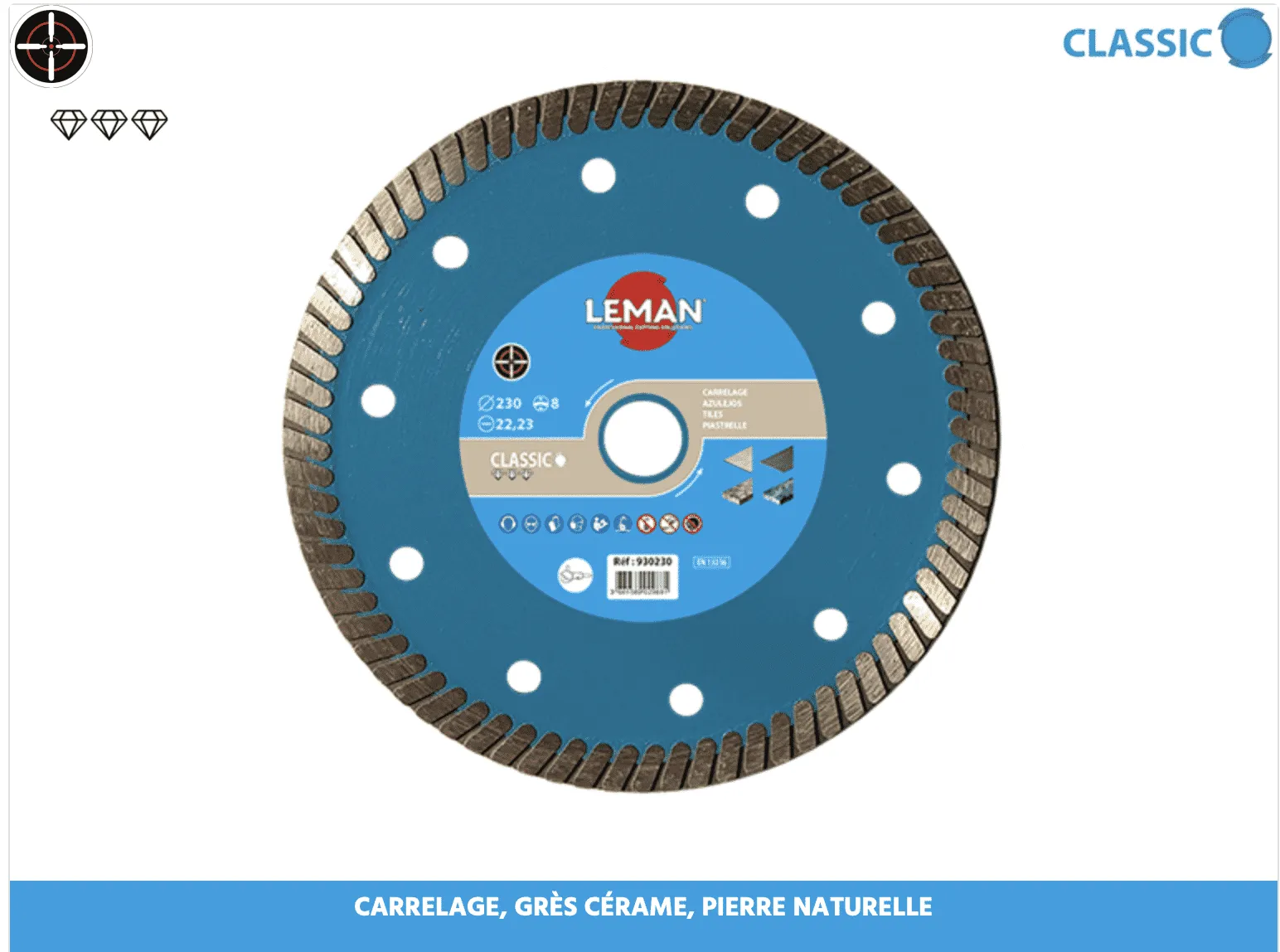 LEMAN -DIA.00930 -Disque Diamant Grès Cérame