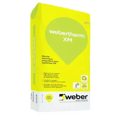 WEBER - WeberTherm XM Mortier 3en1: Collage, Calage, Sous Enduit