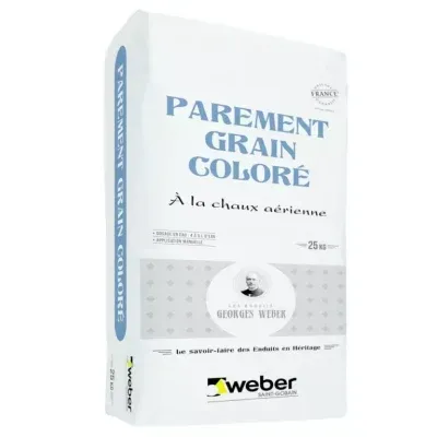 WEBER - Weber Parement Grain Coloré Enduit Minéral Épais à la Chaux
