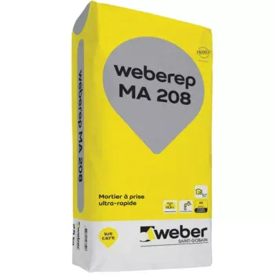 WEBER - WeberRep MA208 Mortier Réparation, Prise Ultra Rapide