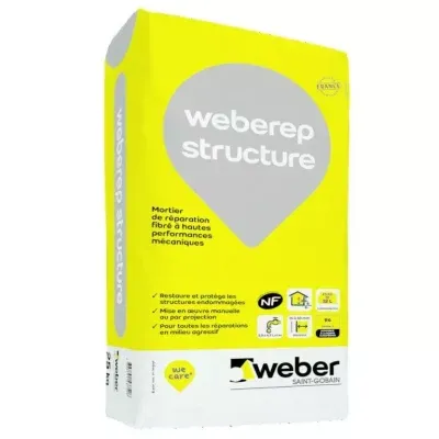 WEBER - Weber RepStructure Mortier de Réparation Structurelle Fibré