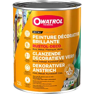 OWATROL -Rustol Déco Peinture Déco -Blanc Pur -Peinture Antirouille
