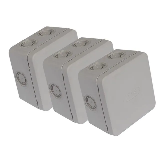 DEBFLEX -Boite Dérivation Étanche IP54 115x115/P60 Gris -Lot de 3