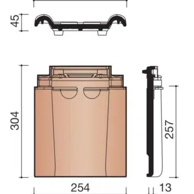 KORAMIC-Opalys Demi Tuile Double Bourrelet Rustique