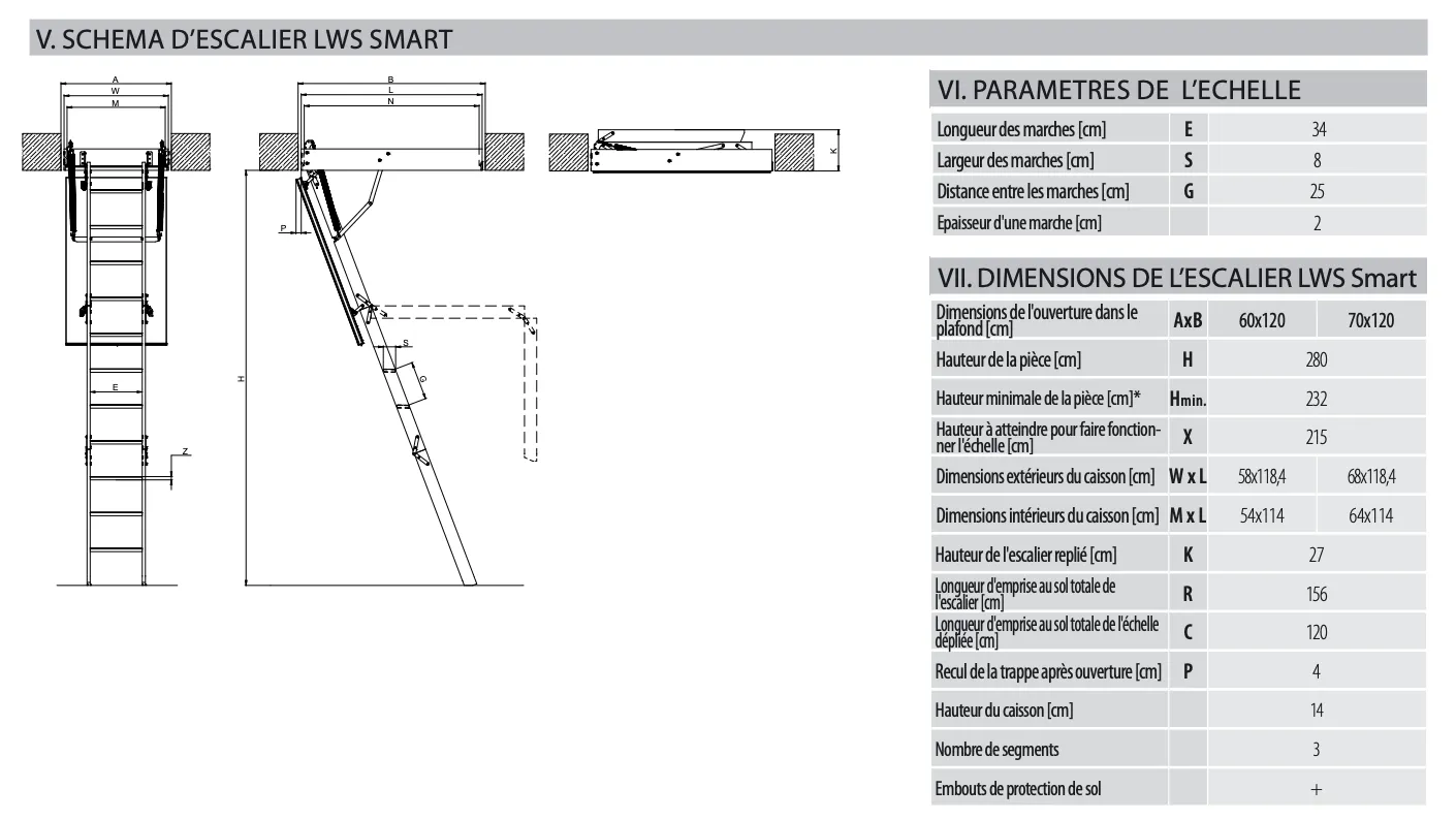 FAKRO -LWS Smart -Escalier Escamotable en Bois