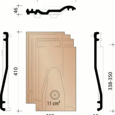KORAMIC -Panne TFP -Kit Tuile À Douille Ø110mm  Ardoisé