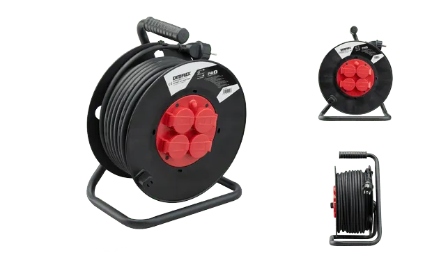 DEBFLEX -Enrouleur Professionnel -F 3G1.5 4P Étanche -Disjoncteur