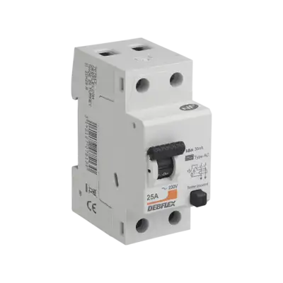 DEBFLEX -Interrupteur Differentiel 2p 30mA -25 à 63A -2 Modules Type A