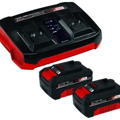 EINHELL -Starter Kit Power X Change - Double Chargeur rapide 36V 2x4,0 Ah