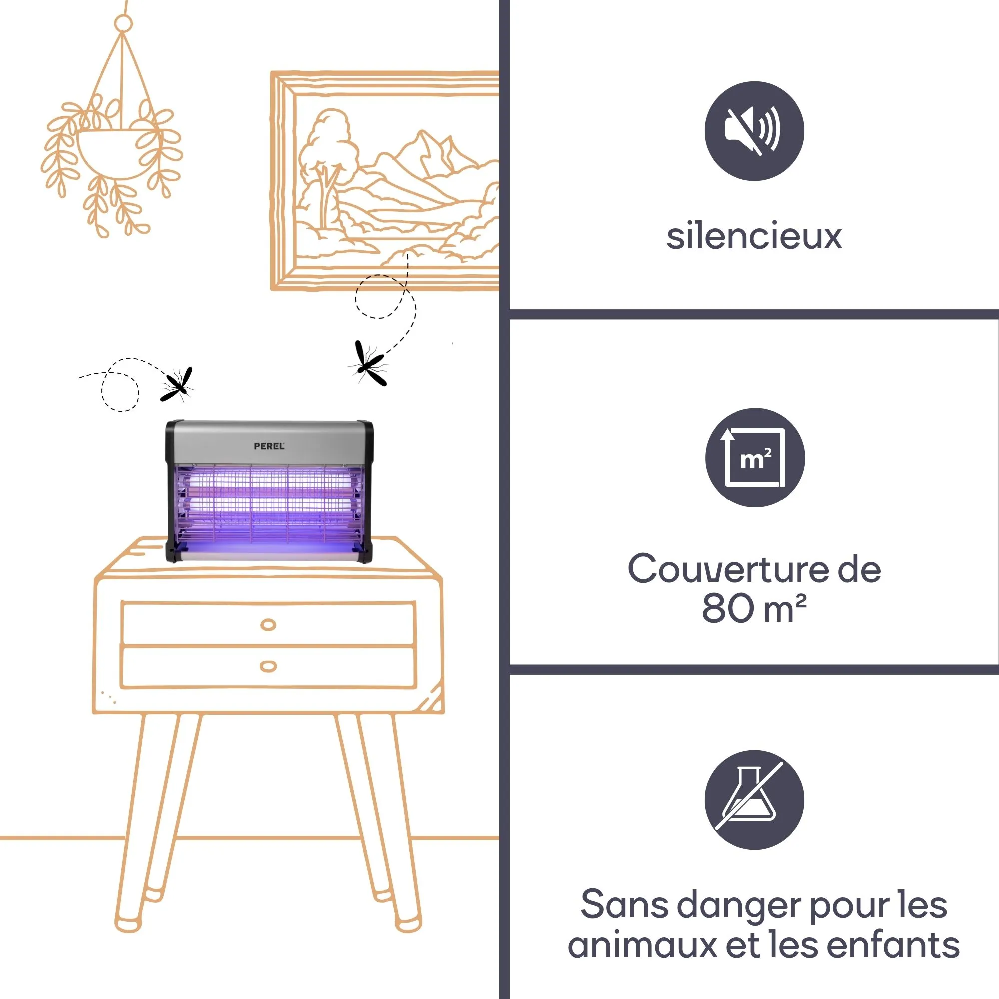 PEREL -GIK08N1 -Tue-Insectes Électrique -21W