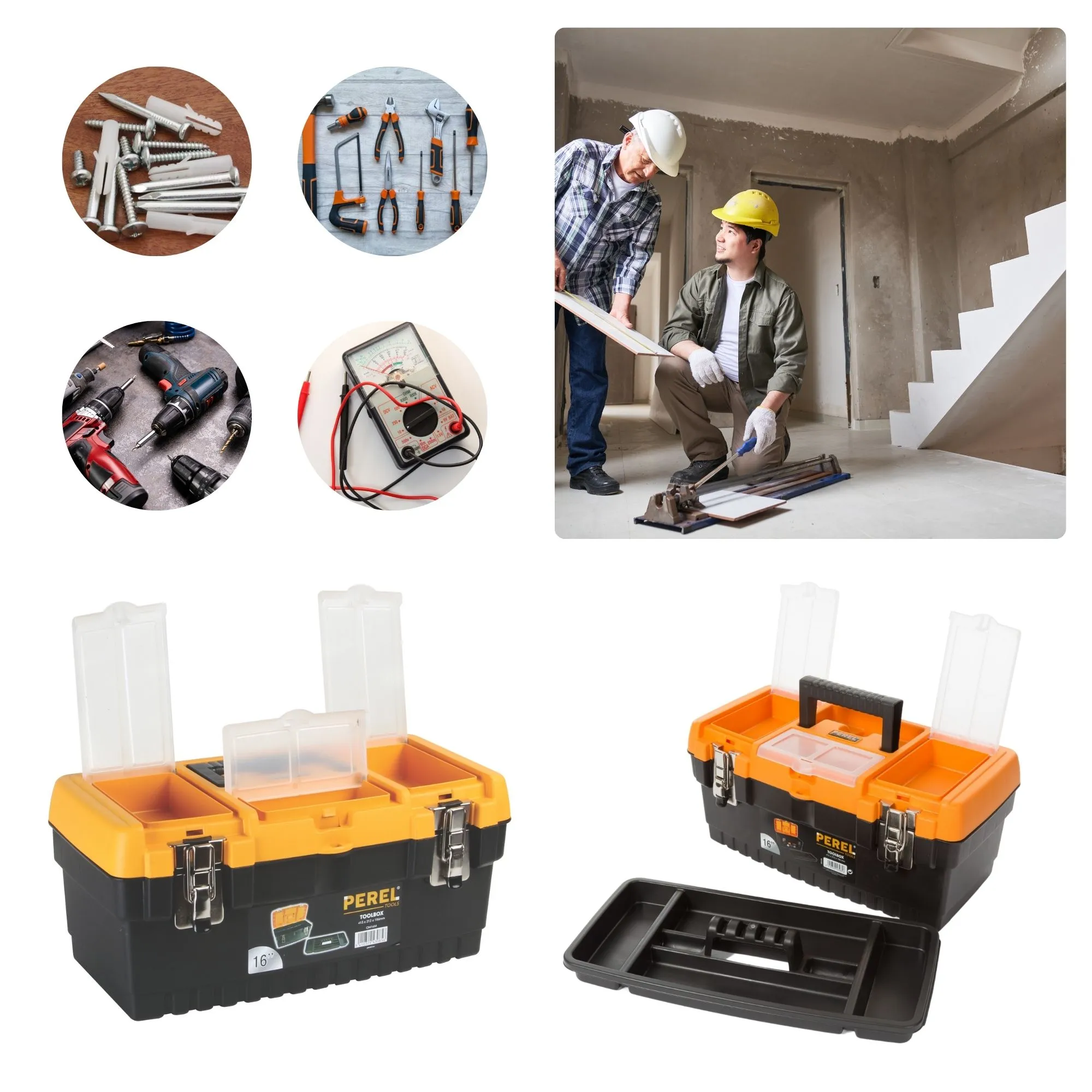 PEREL -OM16M -Boite à Outils Plastique -16L