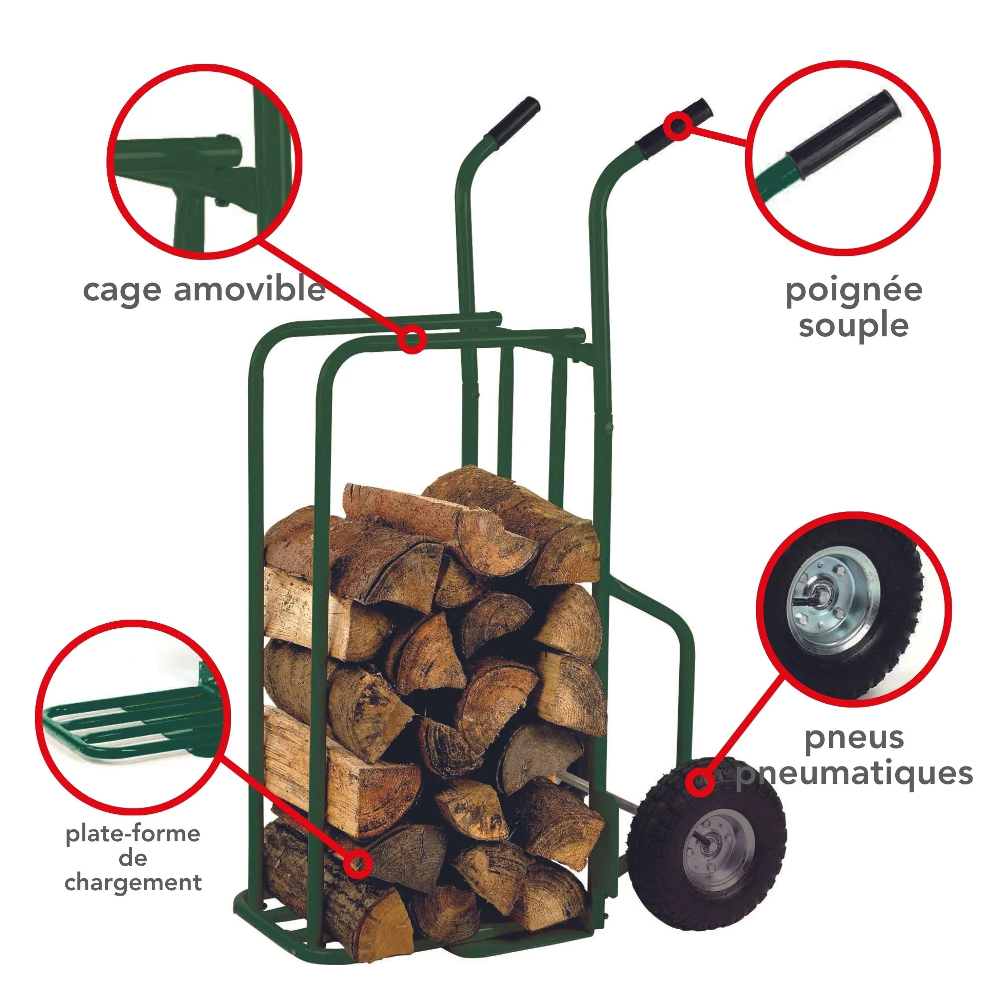 YOOLLAND -QT110 -Chariot à Bois -à Bûches
